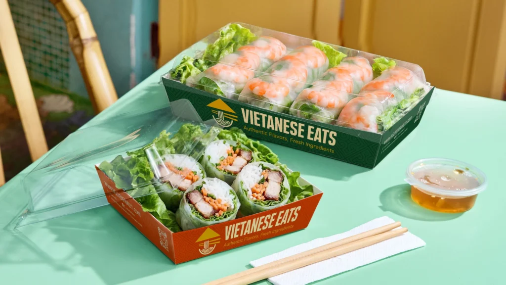 Custom Takeout Tray for Spring Rolls