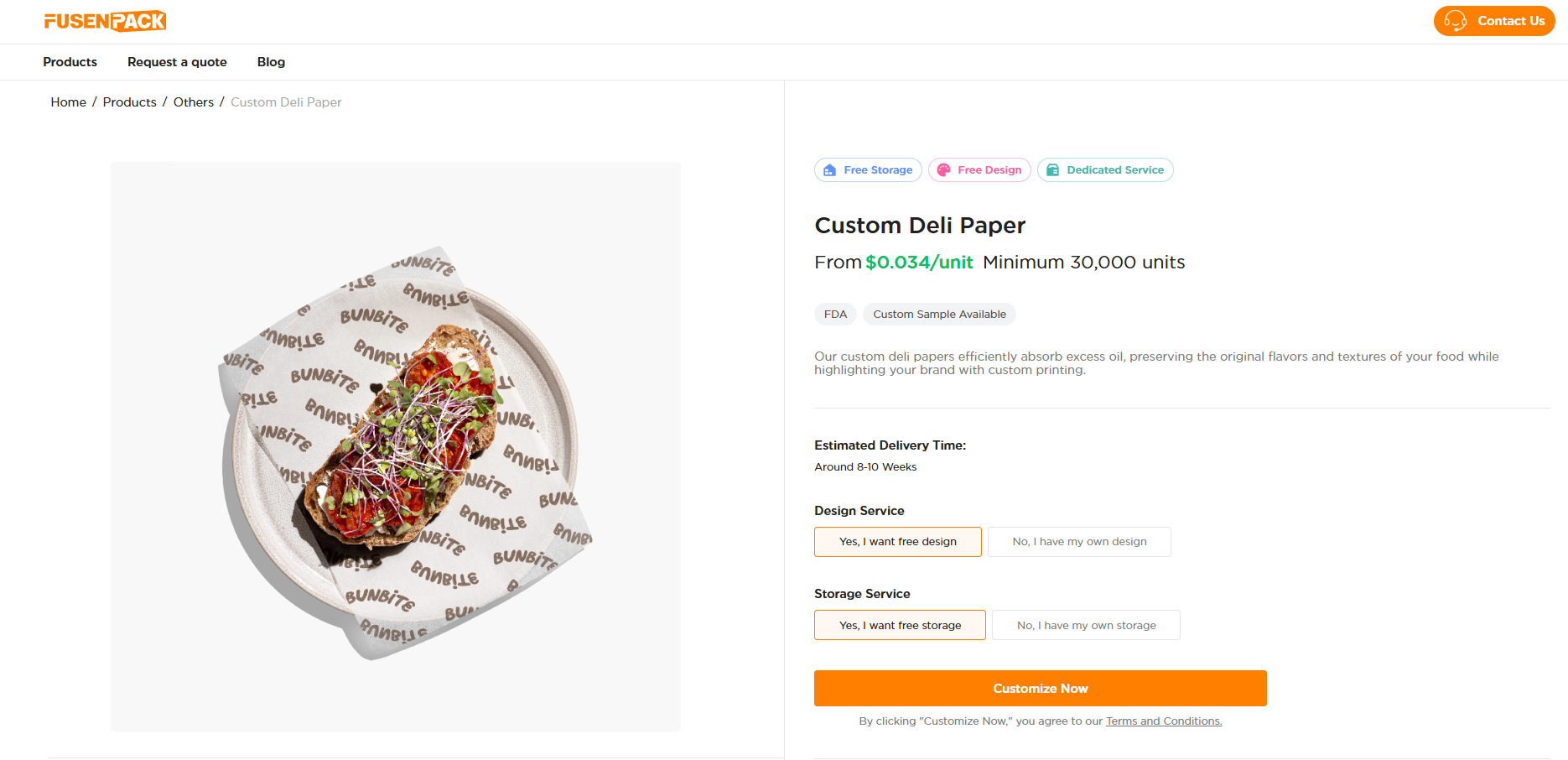 fusenpack offers custom deli paper