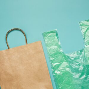 plastic bag and paper bag