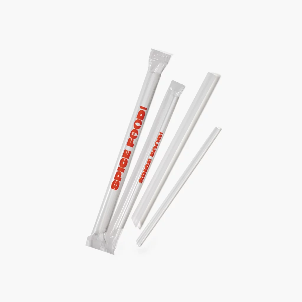 Custom Straw w/ Clear Wrapping