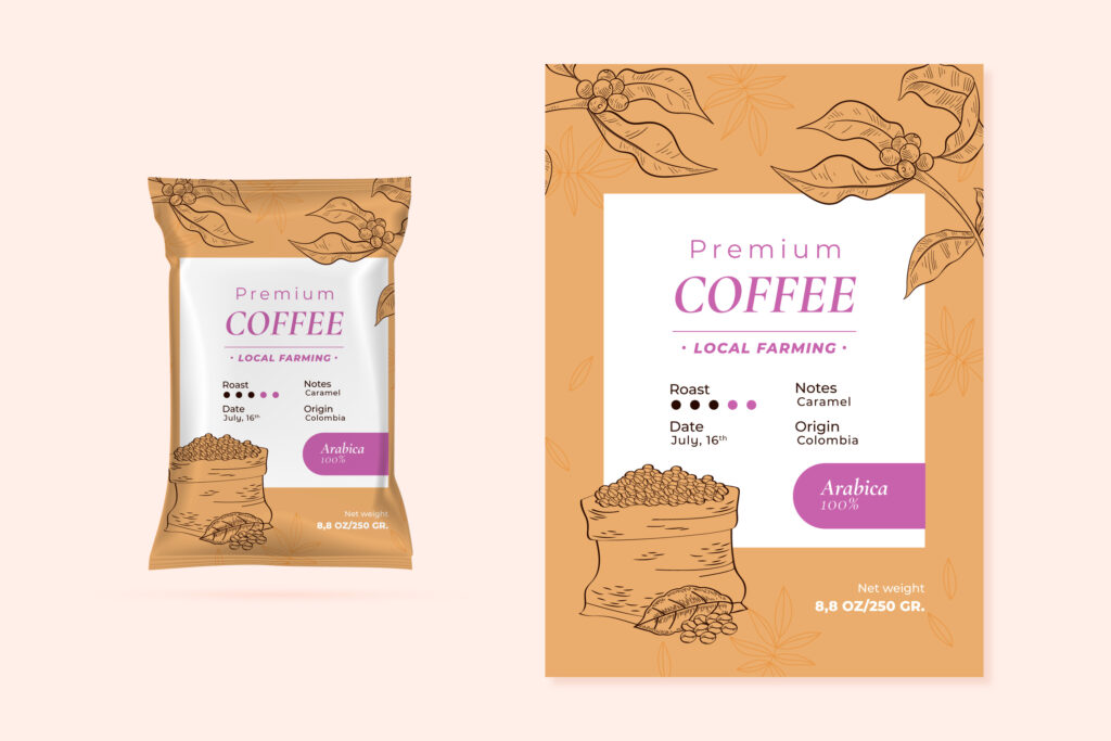 coffee-packaging-with-detailed-bean-illustrations