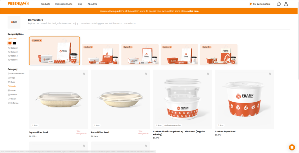 paper bowl in fusenpack's custom store