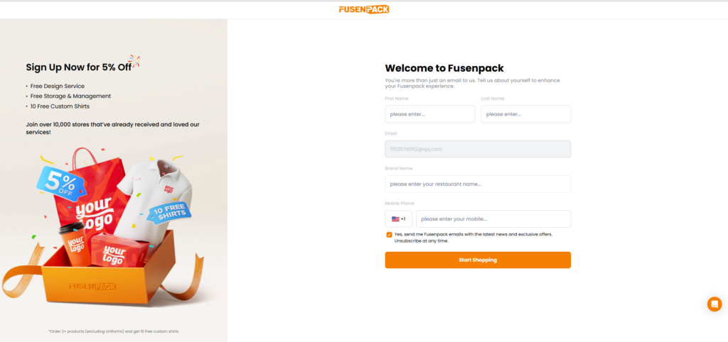 fusenpack's custom store invitation