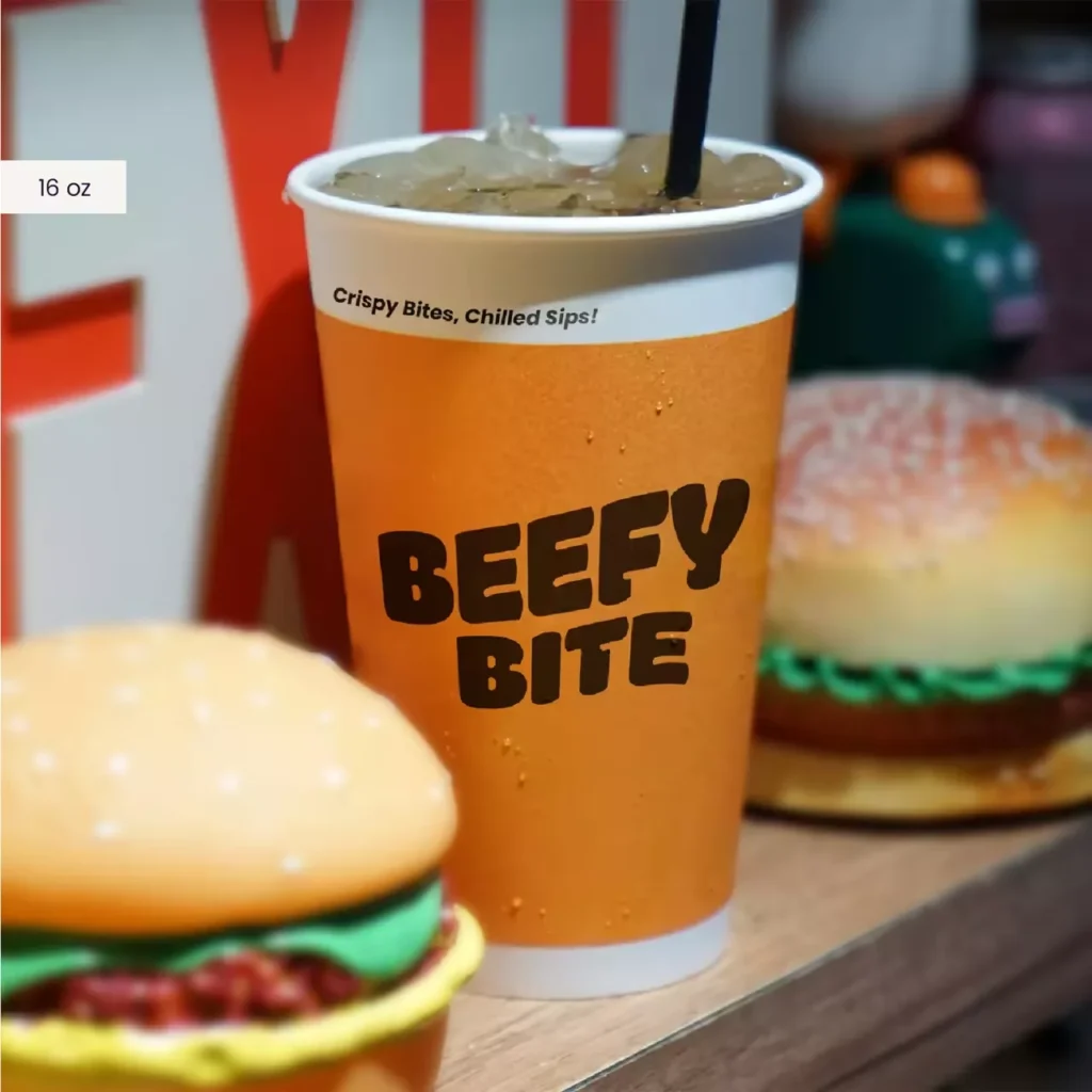 Custom 16 oz disposable coffee cups for fast food restaurants, branded custom coffee cups