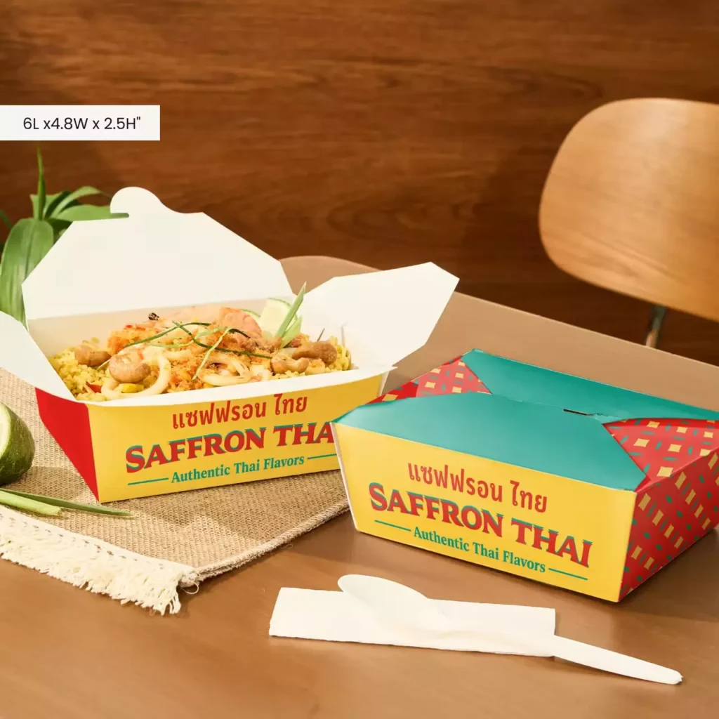 How to choose a restaurant packaging supplier, branded printed takeout paper boxes for authentic Thai restaurant takeaway meals
