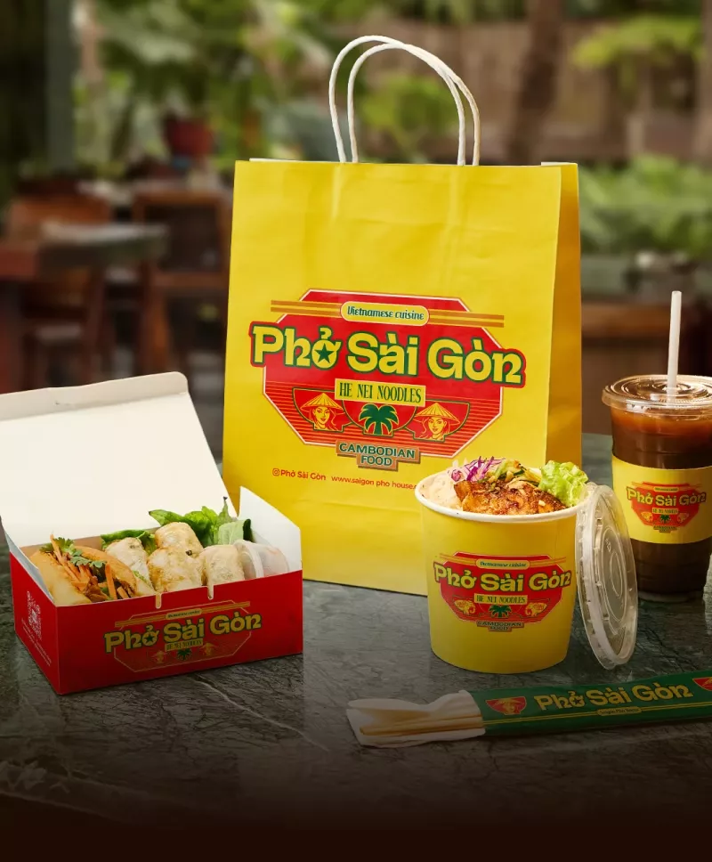How to choose a restaurant packaging supplier, custom printed pho noodle bowls, paper food boxes and tote bags for Vietnamese restaurant