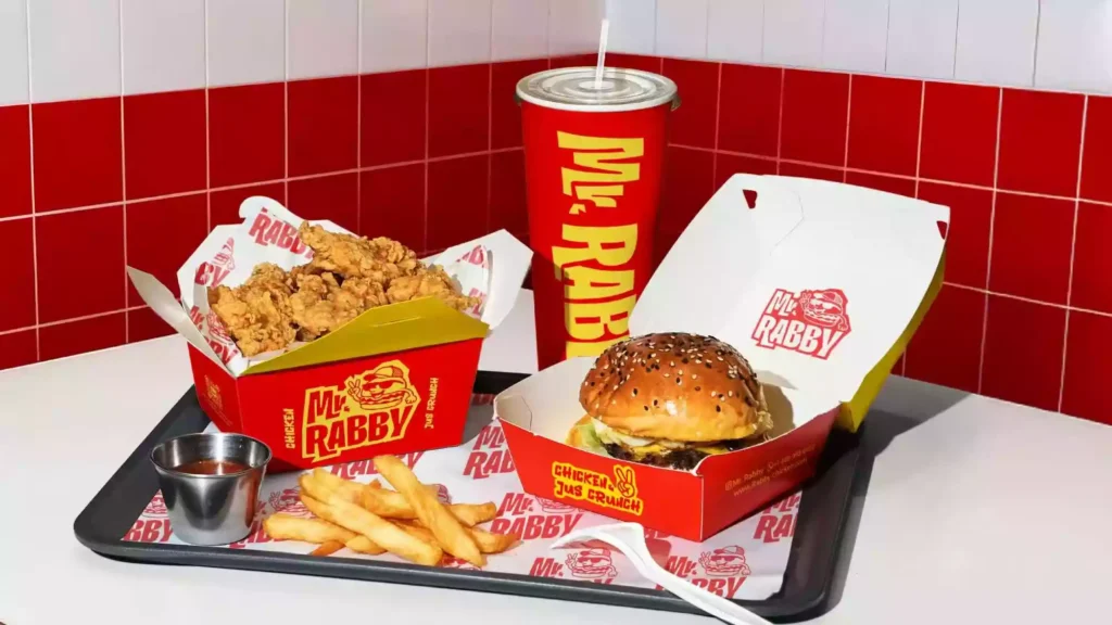 Full set World Cup football themed chicken burger takeout packaging for restaurants